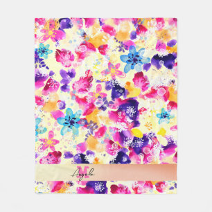 Wildblumen-Wiese Shabby-Blumen Fleecedecke