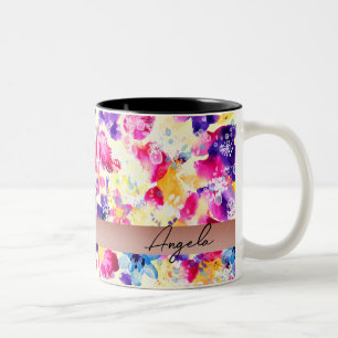 Wildblumen-Wiese Shabby-Blumen Zweifarbige Tasse