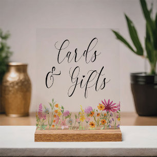 Wildblumen-Wiesen-Hochzeitskarten und Geschenke Acrylschild