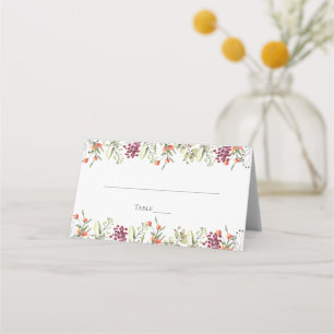 Wildblumen-Wiesen-Hochzeitsplatzkarte Platzkarte