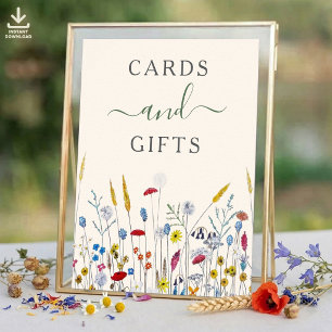 Wildblumen-Wiesen-Karten & Geschenke Partyzimmer-S Poster