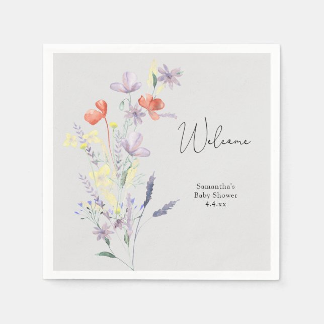 Wildblumen willkommen serviette (Vorderseite)