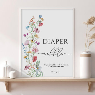Wildblumen-Windel-Raffle Poster