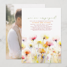 Wildblumen Wir sind ein Verlobtes Foto der Engagem Einladung