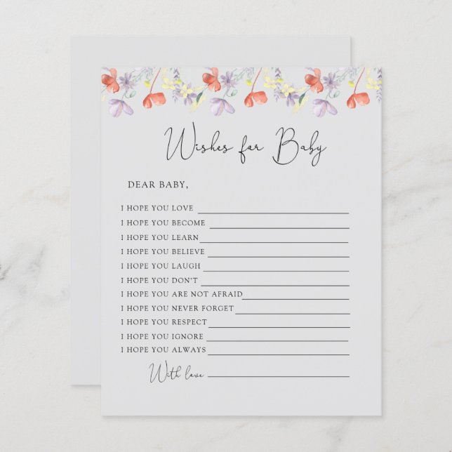 Wildblumen Wünsche für Kinder (Vorne/Hinten)