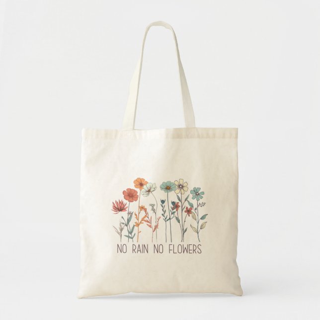 Wildblumen Zitate zu Inspiration-Blume Tragetasche (Vorne)