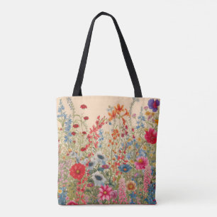 Wildblumen zum Cremiehintergrund Tasche