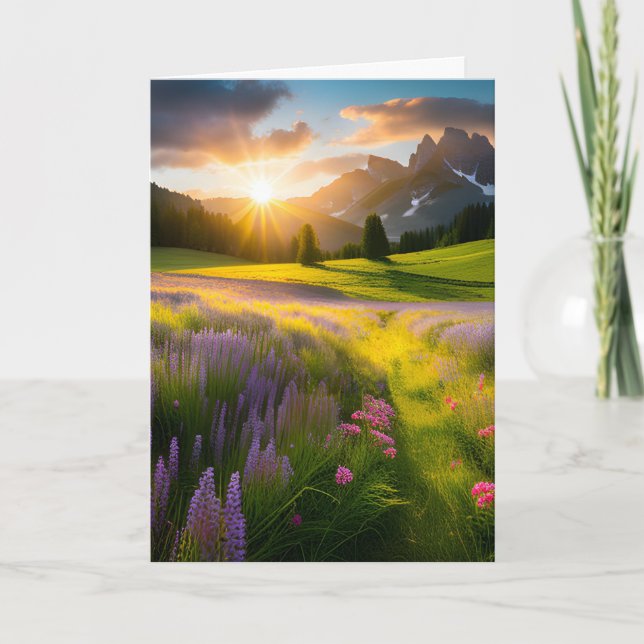 Wildblumen zum Geburtstag Karte (Vorderseite)