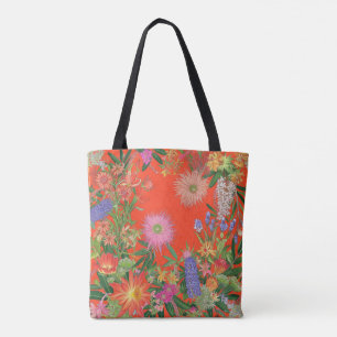 Wildblumen zum Roten Hintergrund Tasche