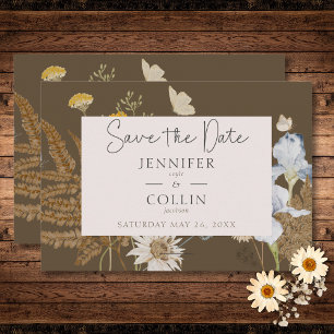Wildblumen zur Braun-Hochzeit Save The Date