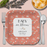 Wildblumen zur Terracotta-Babydusche Pappteller<br><div class="desc">Stilvolle,  geschlechtsneutrale Babyduschpapier-Teller aus Terrakotta sind mit einfachen Wildblumen,  der Formulierung "Baby in Bloom" und den Details in schicken Schriften versehen. PASSENDE Artikel in unserer Sammlung.</div>