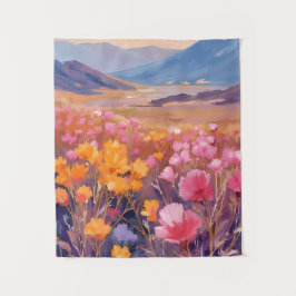 Wildblumenfeld | Florale Landschaftsmalerei Wandteppich