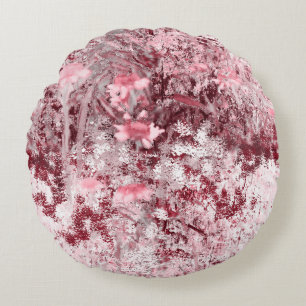 Wildblumenfeld Impressionismus-Mauve Rundes Kissen