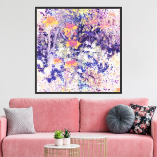 Wildblumenfeld-Impressionismus-orange Leinwanddruck