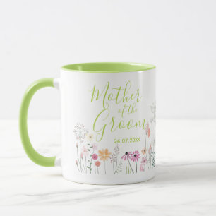 Wildblumengarten Aquarell Mutter des Bräutigams Tasse