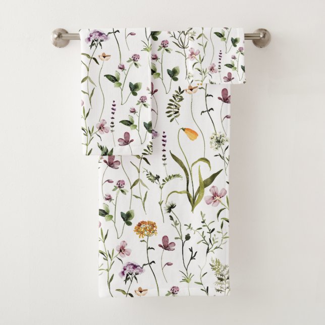 Wildblumengarten Blumenmuster  Badhandtuch Set (Insitu)