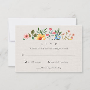 Wildblumengarten Botanische Hochzeit RSVP Karte