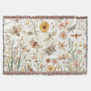 Wildblumengarten Botanische Schmetterlinge Floral Decke