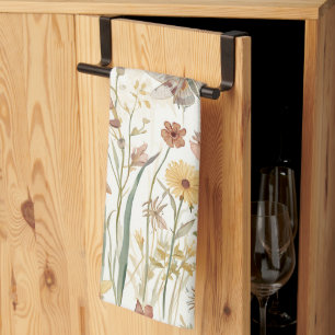 Wildblumengarten Botanische Schmetterlinge Floral Geschirrtuch