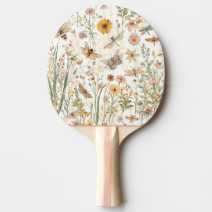 Wildblumengarten Botanische Schmetterlinge Floral Tischtennis Schläger