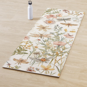 Wildblumengarten Botanische Schmetterlinge Floral Yogamatte
