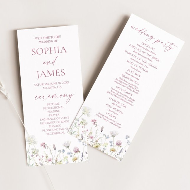 Wildblumengarten Florale Wilde Blumen Hochzeit Programm (Von Creator hochgeladen)