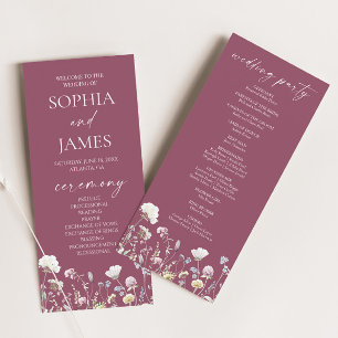 Wildblumengarten Florale Wilde Blumen Hochzeit Programm