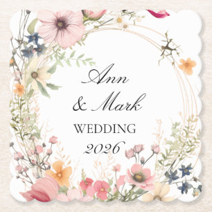 Wildblumenhochzeit Untersetzer