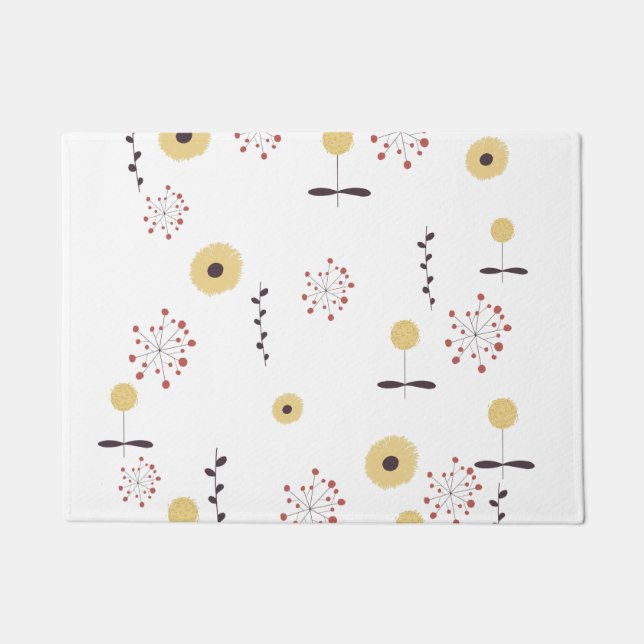 Wildblumenmuster Boho Fußmatte (Vorderseite)