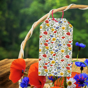Wildblumenmuster Hübsche botanische elegante Blume Geschenkanhänger