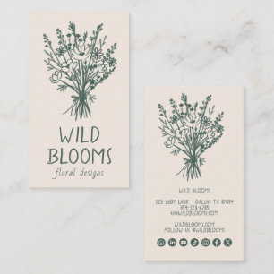 Wildblumenstrauß Rustikale Minimale Blumen Social Visitenkarte