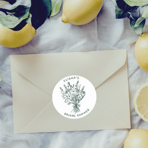 Wildblumenstrauß Rustikale Verspielte Brautparty Runder Aufkleber