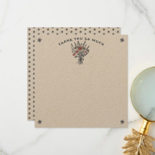 Wildblumenstrauß Rustikale Whimsical Kraft Braut- Dankeskarte