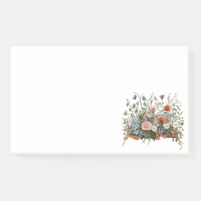Wildblumenwiese botanischer Garten Blumen Post-it Klebezettel (Vorderseite)