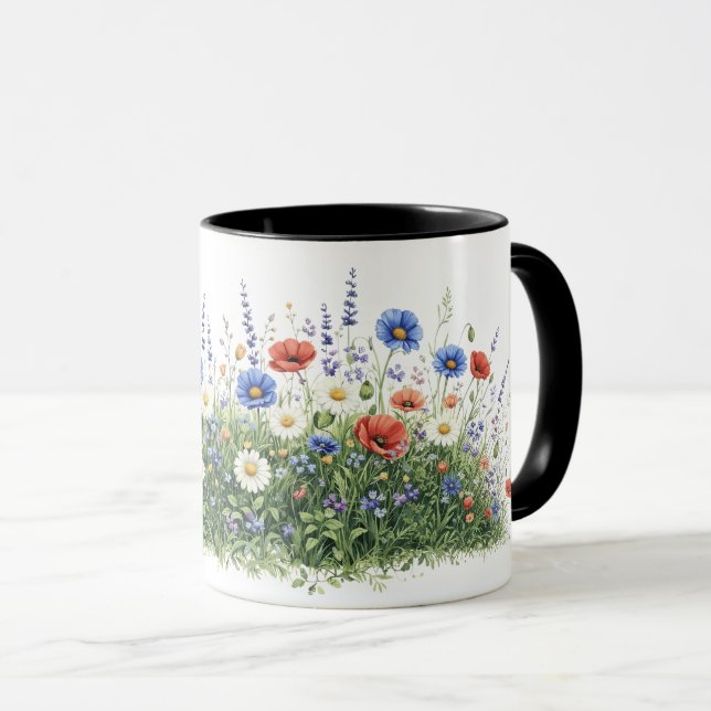 Wildblumenwiese botanischer Garten Blumen Tasse (VorderseiteRechts)