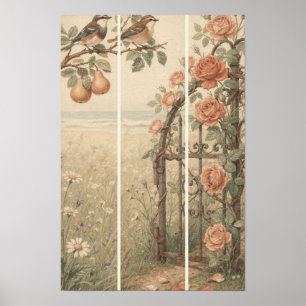 Wildblumenwiese Cottagecore Kunst Druck Poster