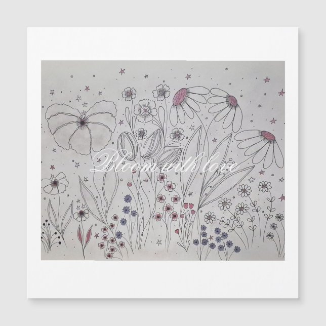 Wildblumenwiese Magnetkarte (Vorderseite)