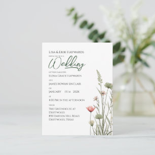 Wildblumenwiese Minimalistische Boho-Budget-Hoch Postkarte