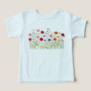 Wildblumenwiese mit natürlichen Wasserfarbenblüten