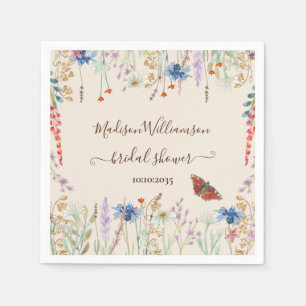 Wildblumenwiese Schmetterling Brautparty Serviette