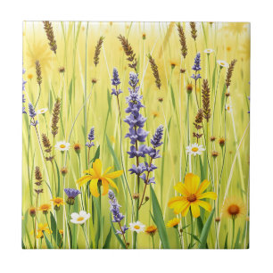 Wildblumenwiese Sommer Muster Fliese