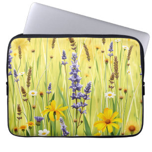 Wildblumenwiese Sommer Muster Laptopschutzhülle