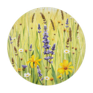 Wildblumenwiese Sommer Muster Schneidebrett