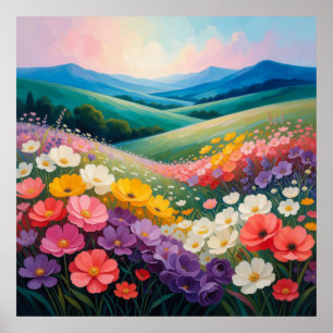 Wildblumenwiesen-Landschaft 🌼 Poster