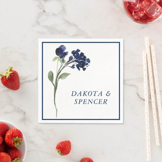 Wildblüte | Classic Blue Bohemisch Garden Wedding Serviette (Beispiel)