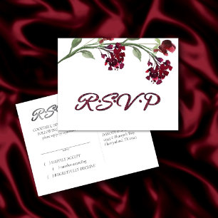 Wildblüte   Crimson Red Bohemisch Floral UAWG Einladungspostkarte