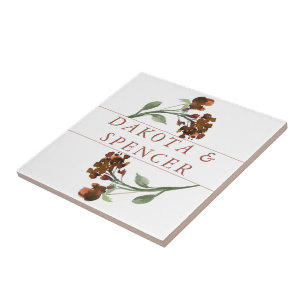 Wildblüte Terracotta Orange Bohemisch Fliese