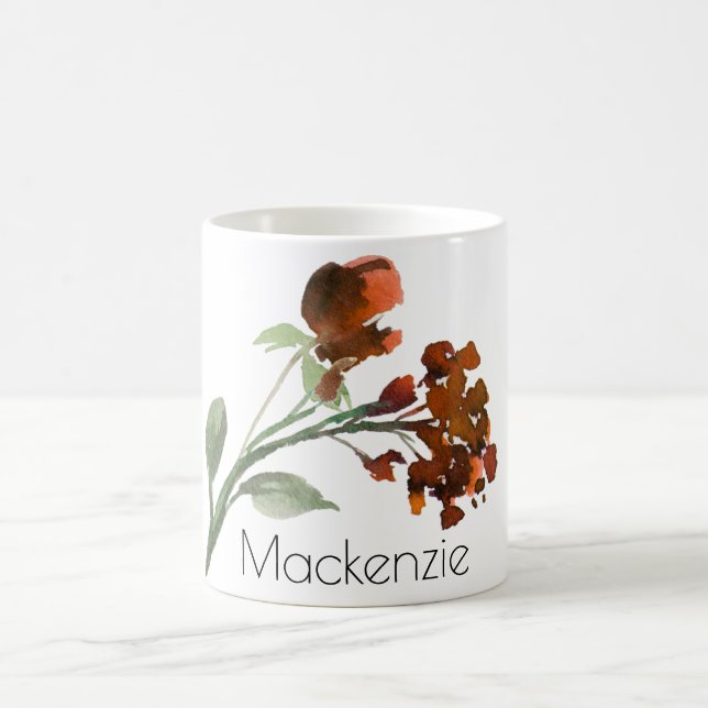 Wildblüte | Terracotta Orange Bohemisch Kaffeetasse (Mittel)