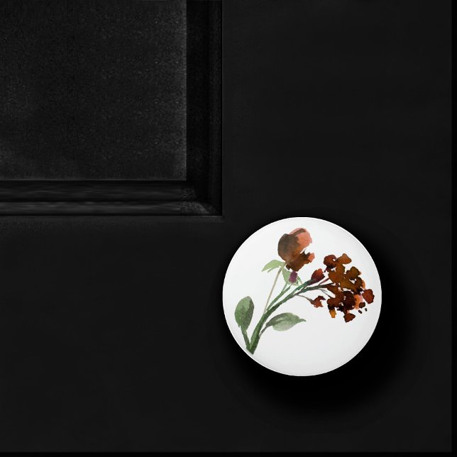 Wildblüte | Terracotta Orange Bohemische Blume Keramikknauf (Von Creator hochgeladen)