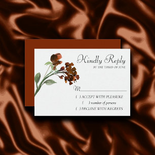 Wildblüte   Terracotta Orange Bohemische Blume RSVP Karte